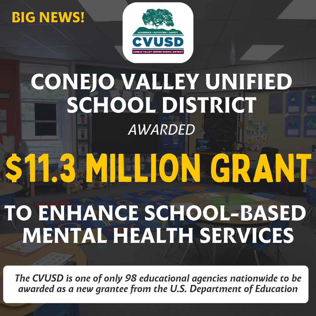  CVUSD Awarded $11.3 Million Grant to Enhance School-Based Mental Health Services